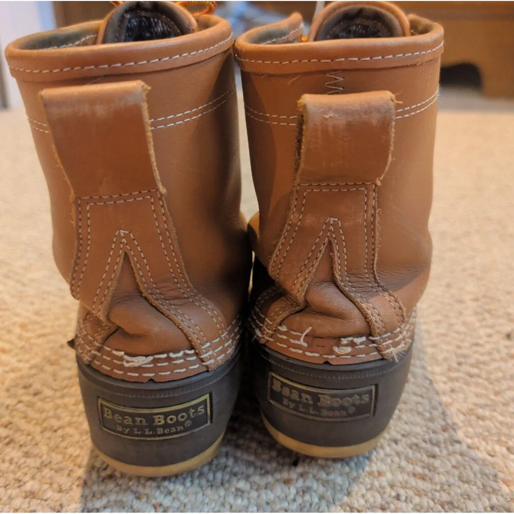 LL Bean Bean Classic Duck Boots Mens 8 Brown Tan Rubber Goretex Outdoor
